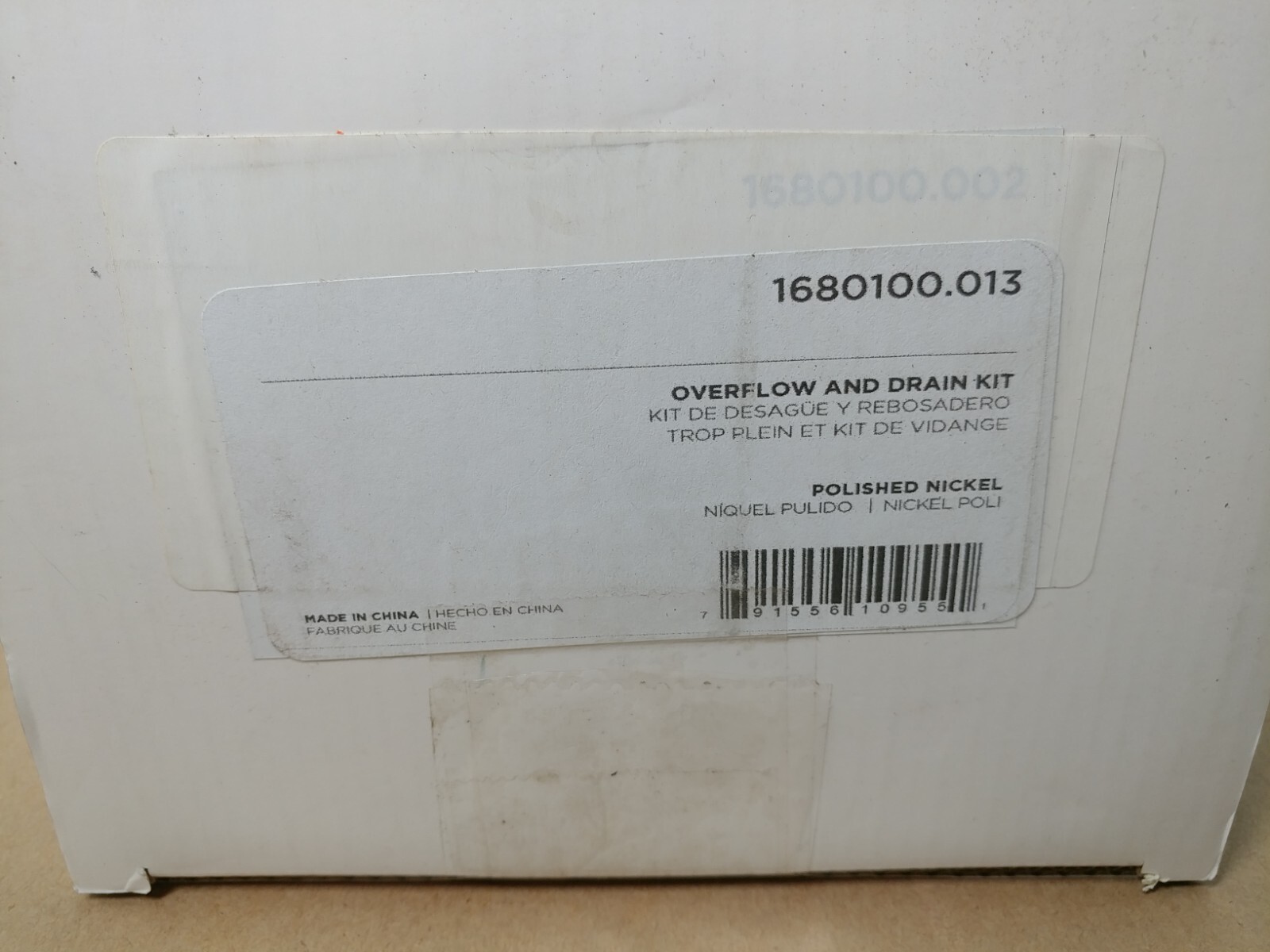 American Standard 1680100.013 BathTub Overflow Cover & Drain Kit Polished Nickel