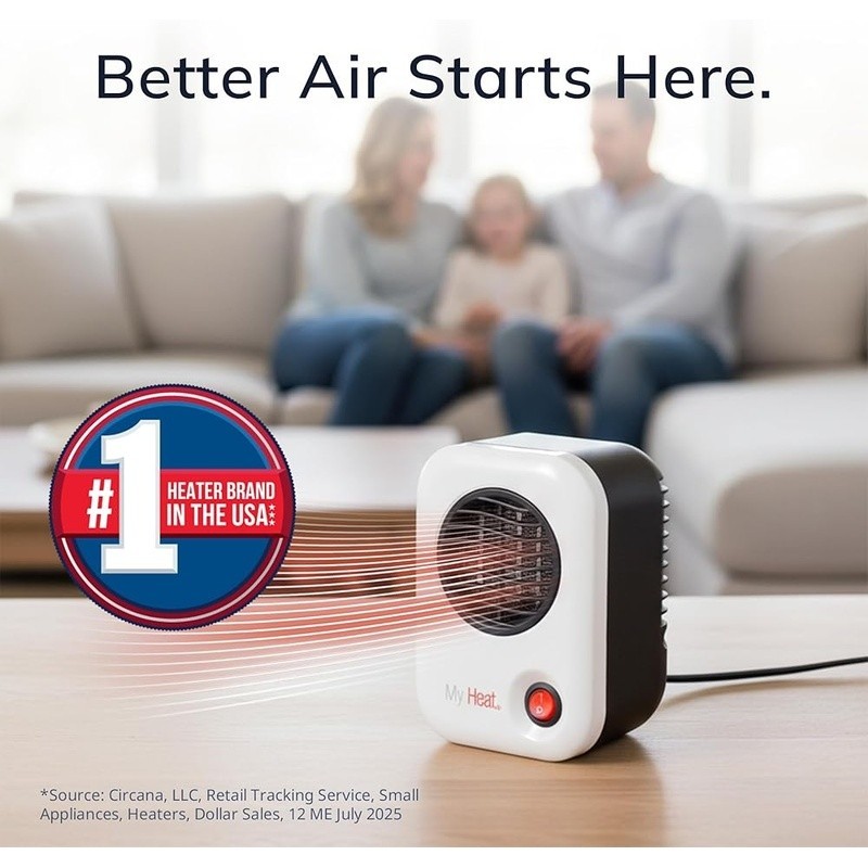200W Portable Ceramic Space Heater Indoor Energy Efficient Overheat Protection