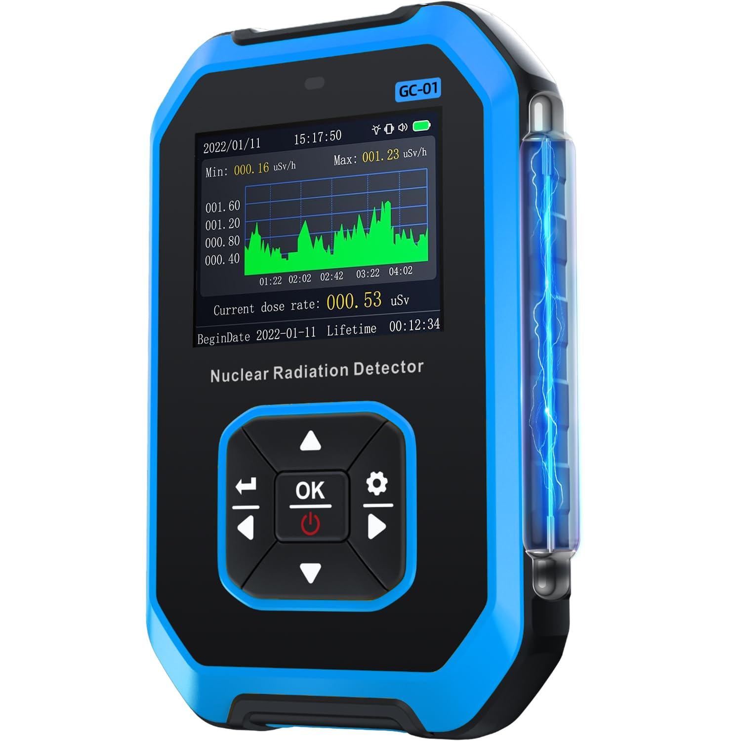 GC-01 Geiger Counter Nuclear Radiation Detector, Radiation Dosimeter with LCD Di