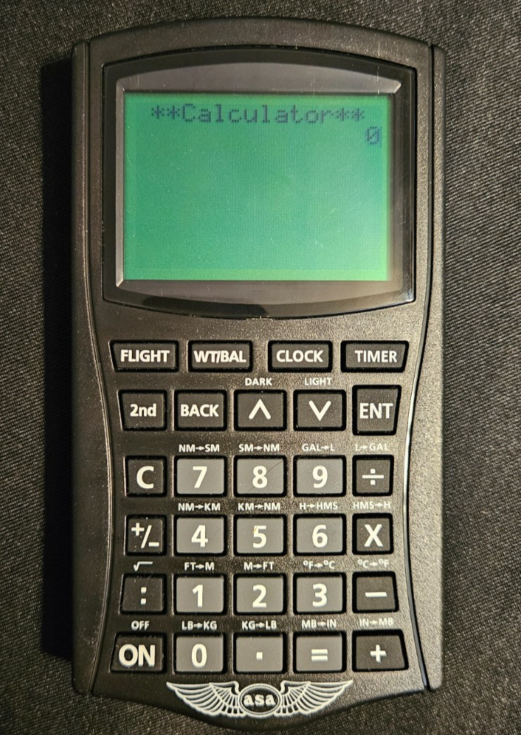 ASA CX-2 Electronic Flight Computer Aviation Calculator Works Missing Batt Cover