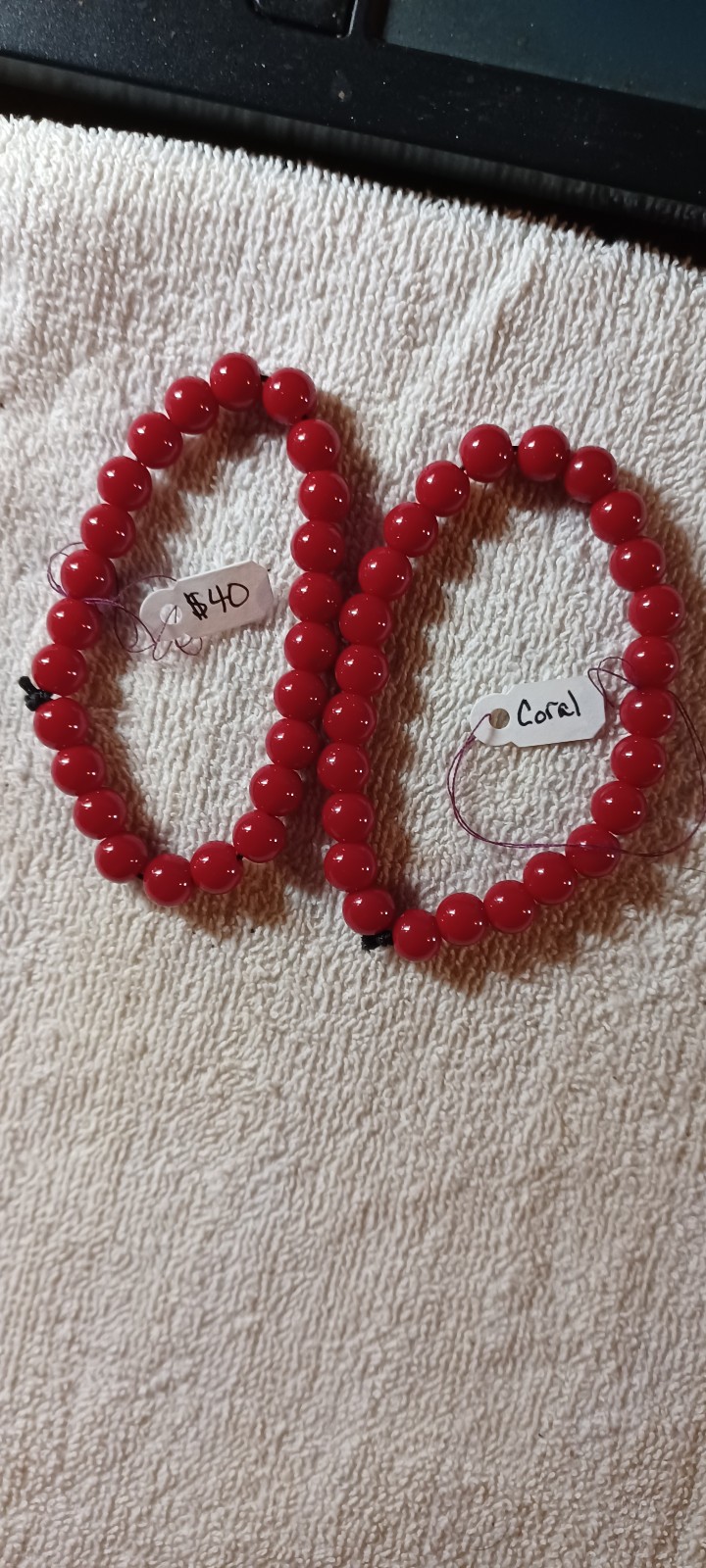 Red coral healing beads homemade pre-blessed bracelet