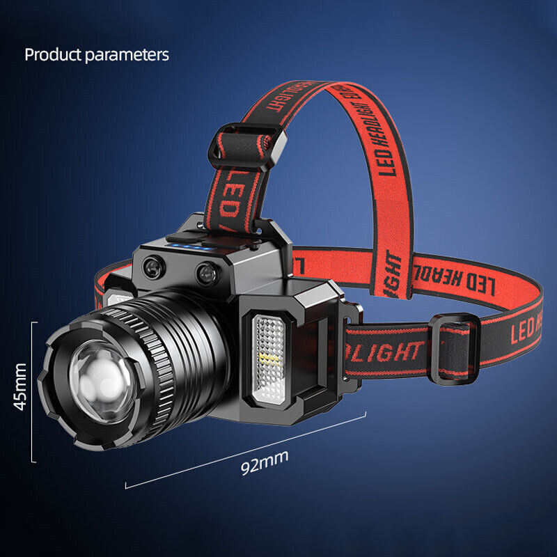 Rechargeable LED Induction Headlamp - Super Bright, Multifunctional Work Light