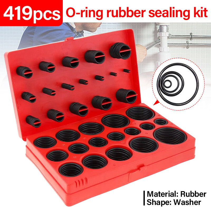 419 PCS Universal O Ring Kit Assortment Set Metric Oil Proof 32 Size O-Ring Case
