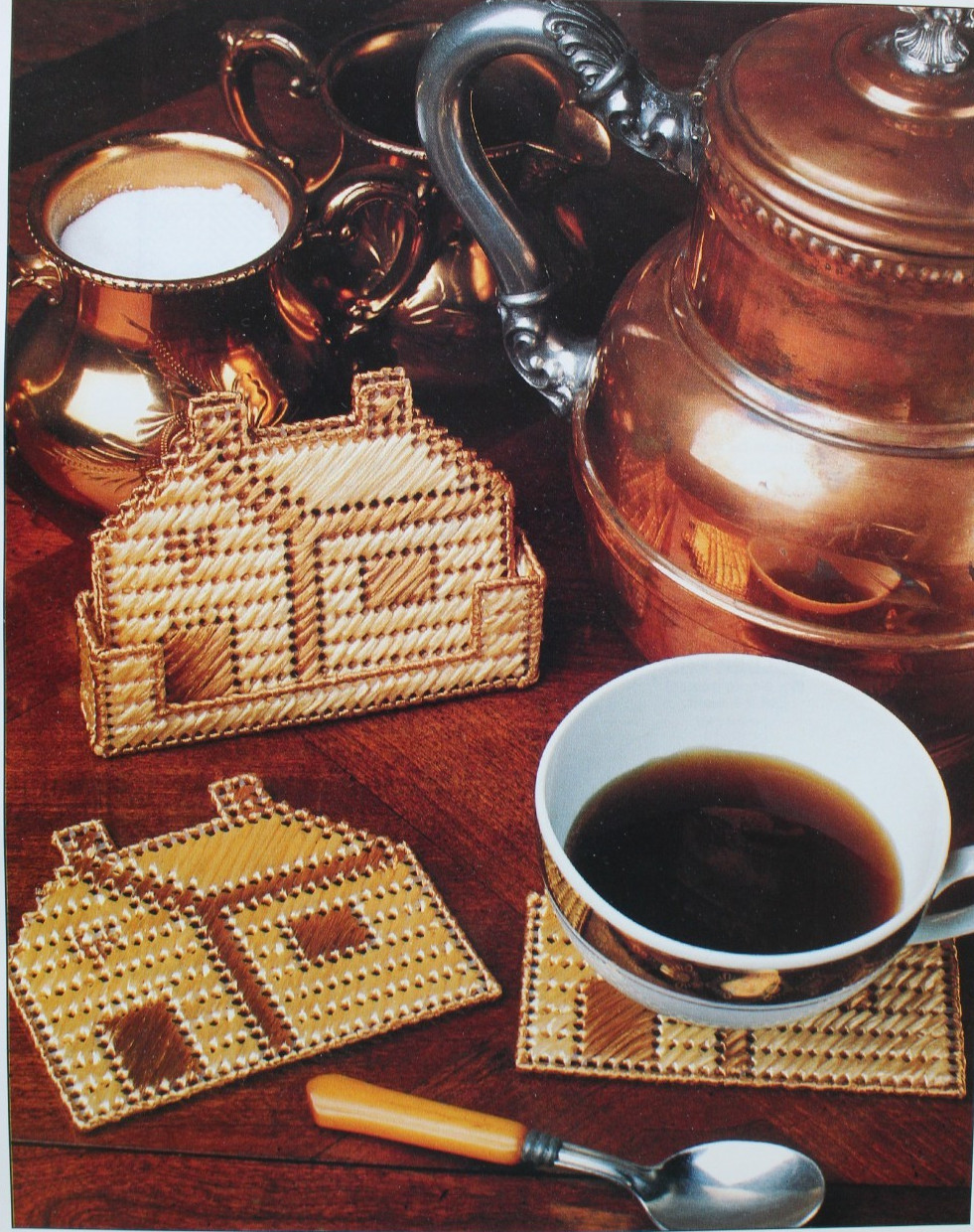 Log Cabin Coasters Annies Plastic Canvas Club Pattern 1993