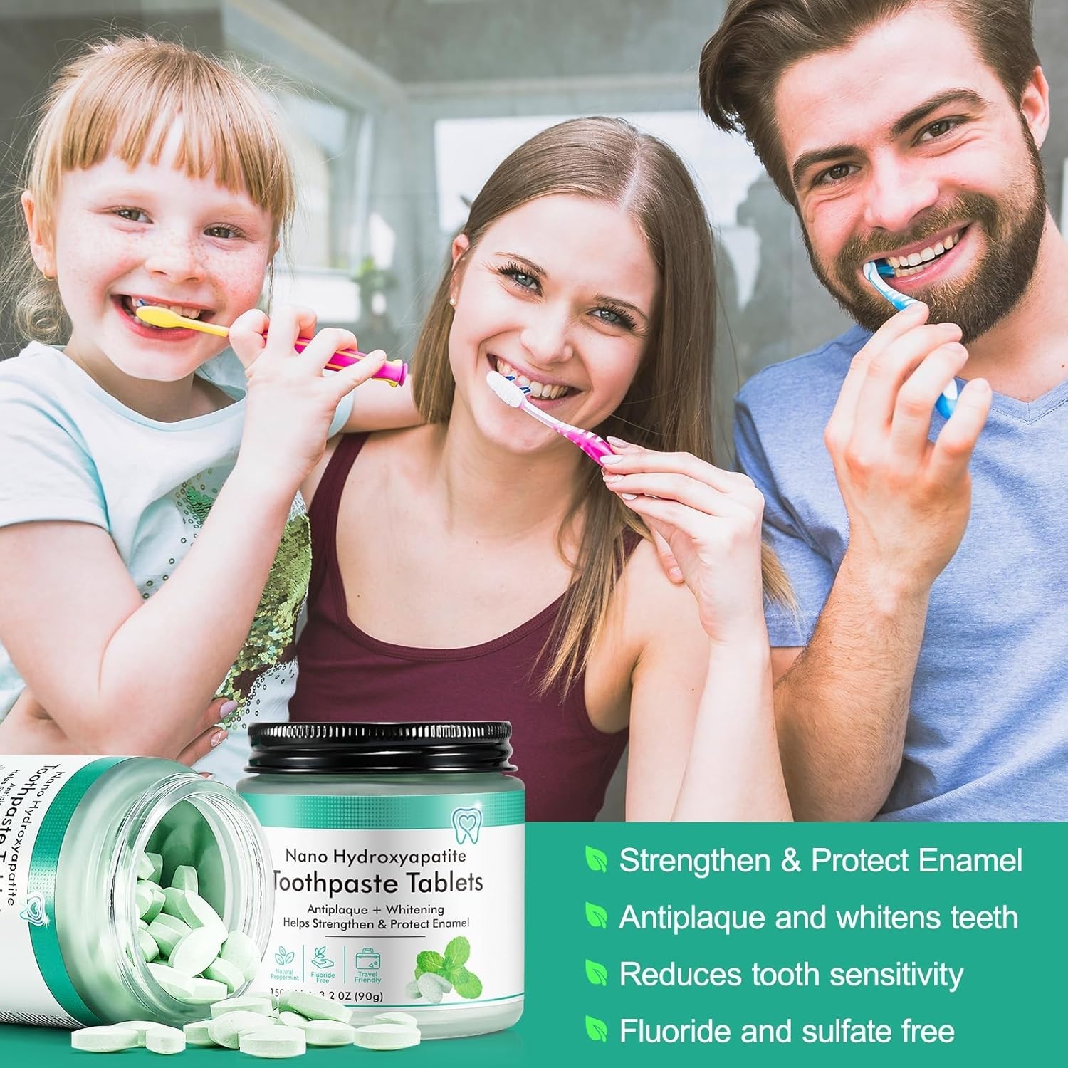 150PCS Toothpaste Tablets,Flouride Free Tablets,Sensitive...