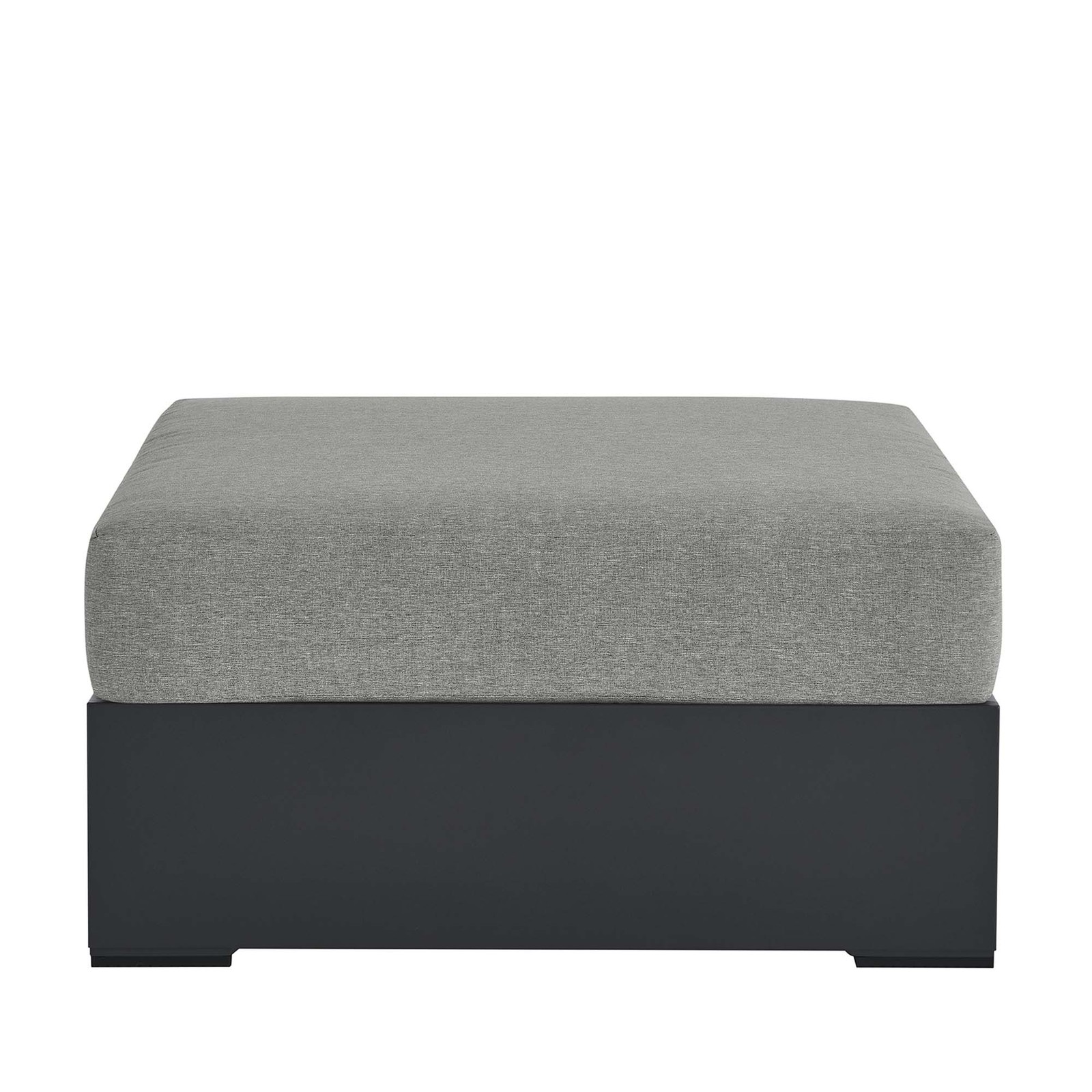 Tahoe Outdoor Patio Powder-Coated Aluminum Ottoman in Gray Gray