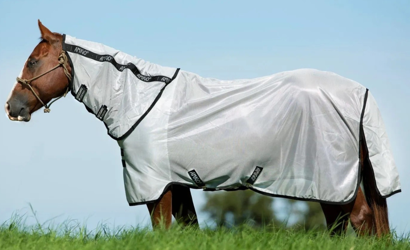 70"  Horseware Ireland Amigo stock horse fly sheet w/detachable neck, fly mask