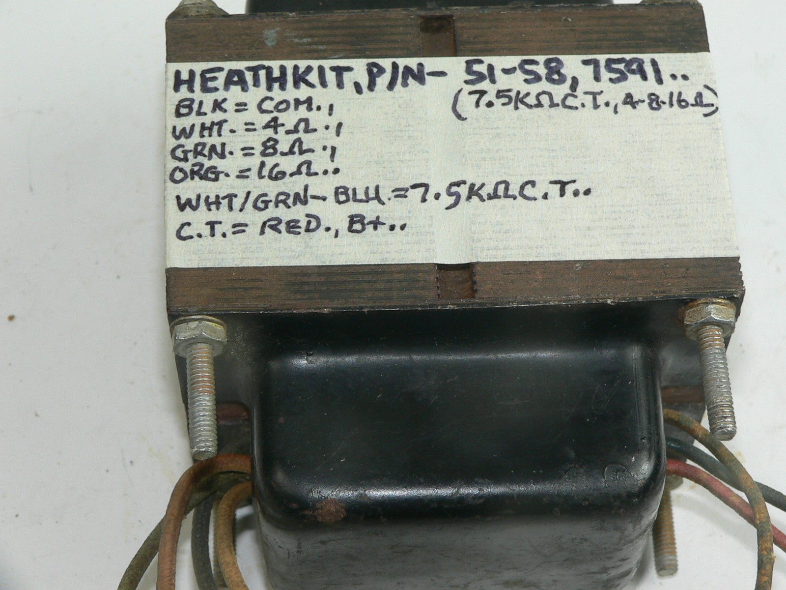 1 Heathkit 51-58 Output Transformer--Tests good-7591s