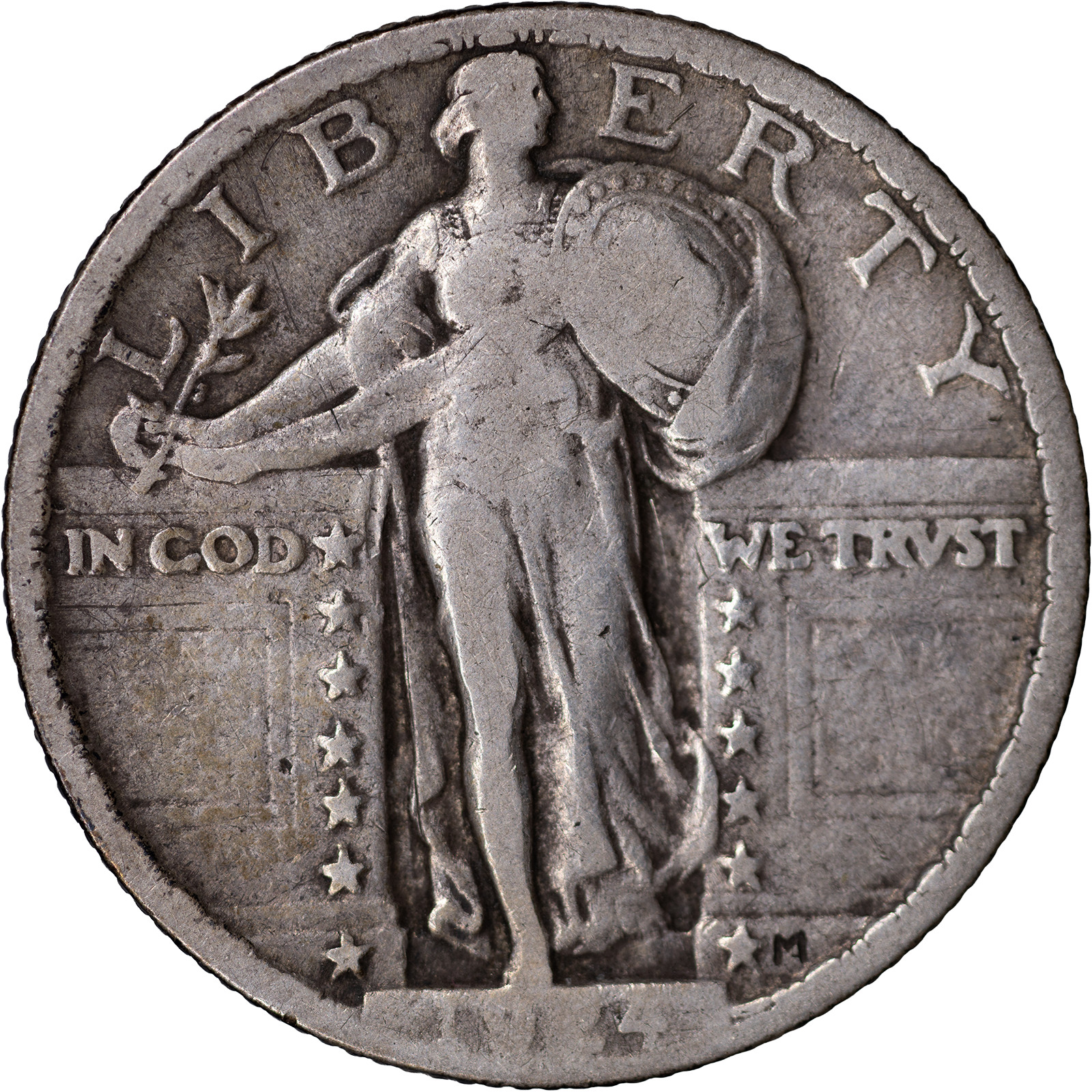 1924 25c Standing Liberty Quarter  ~ Fine
