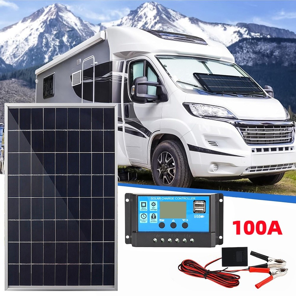 Solar Panel 12V Charger Battery Charger Kit Maintainer Boat Car RV w/Controller
