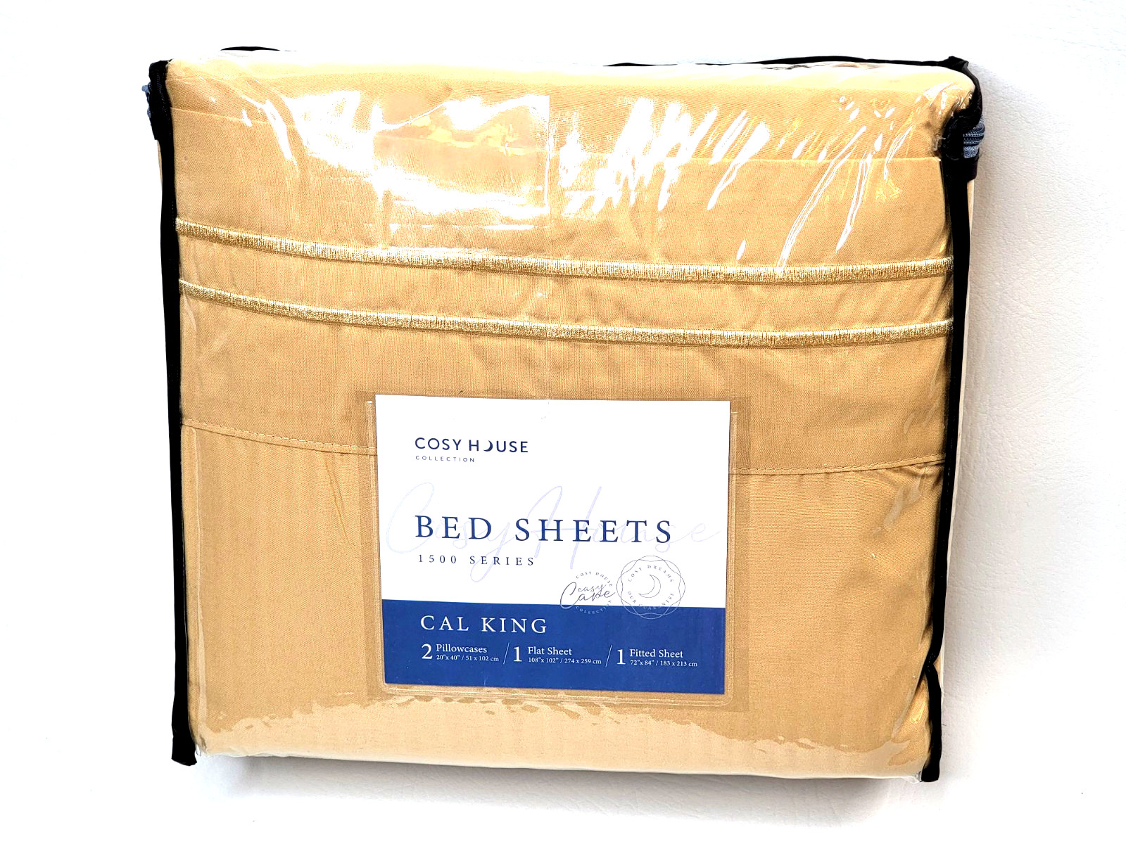 Cosy House Collection 1500 Series Bed Sheet Set 4 Piece Set Cal King Gold