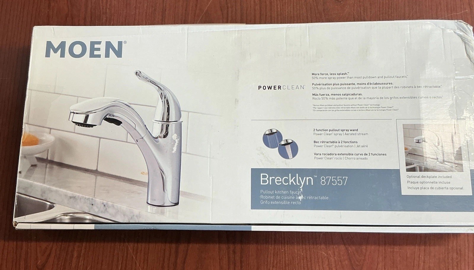 NEW MOEN Brecklyn 87557 Pullout Sprayer Kitchen Faucet Polished Chrome B183