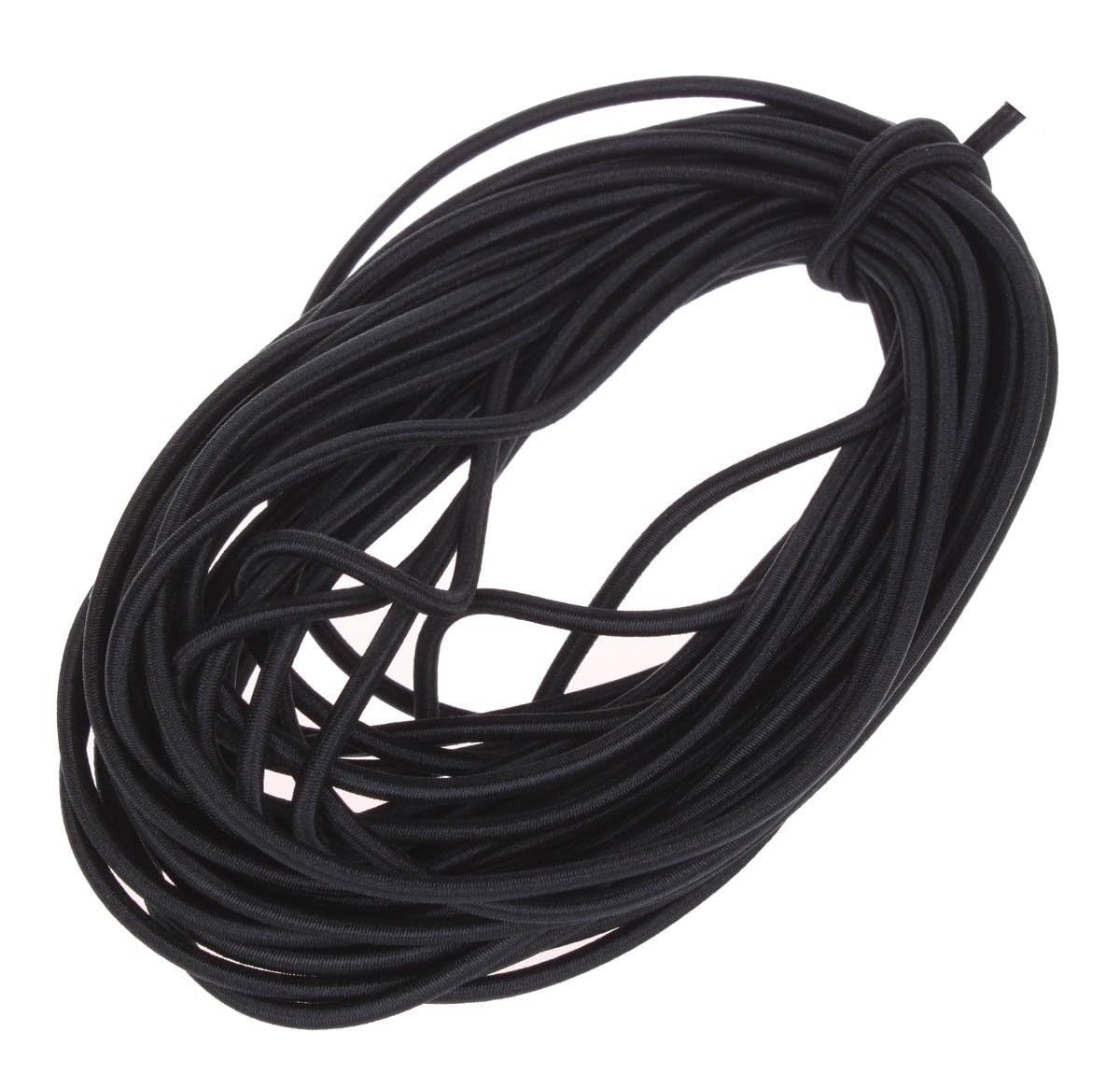 Usew 1/8-Inch (3mm) Black Heavy Stretch Round String Elastic Cord (Cut of 10 ...