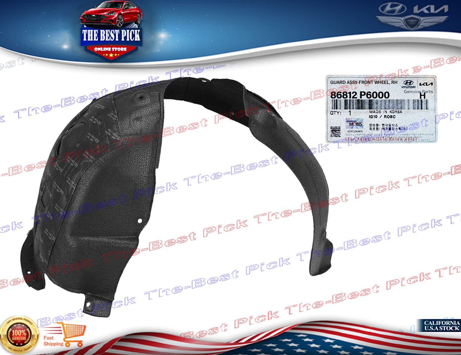 ⭐OEM⭐ FRONT Fender Liner Inner RIGHT F 2024-2025 Hyundai Santa Fe 86812P6000