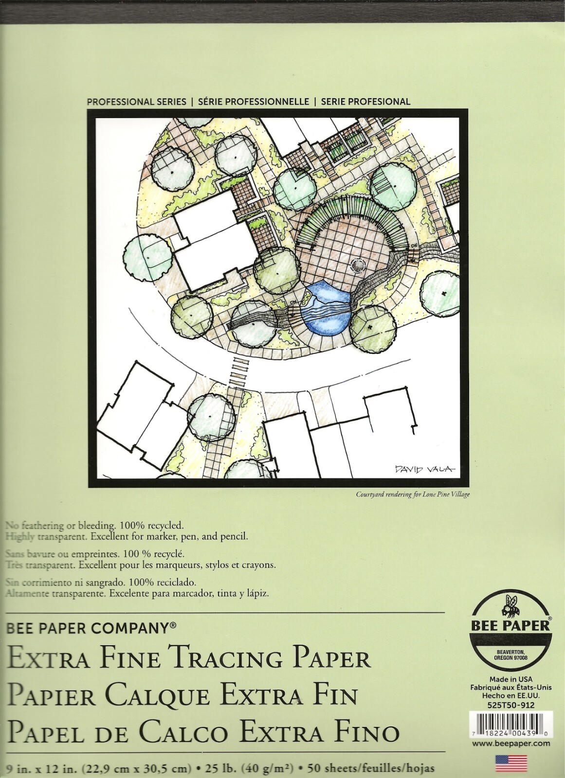 Bee Paper Extra Fine Tracing Paper - 9 Inch by 12 Inch - 25 lb - 50 Sheets - New