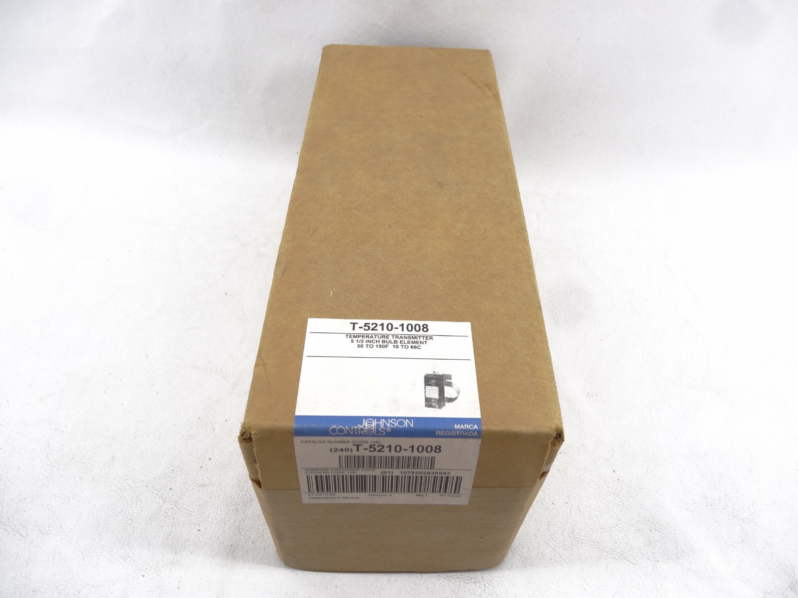 Johnson controls T-5210-1008 Temperature Transmitter 5 1/2 Inch Bulb 50-150F