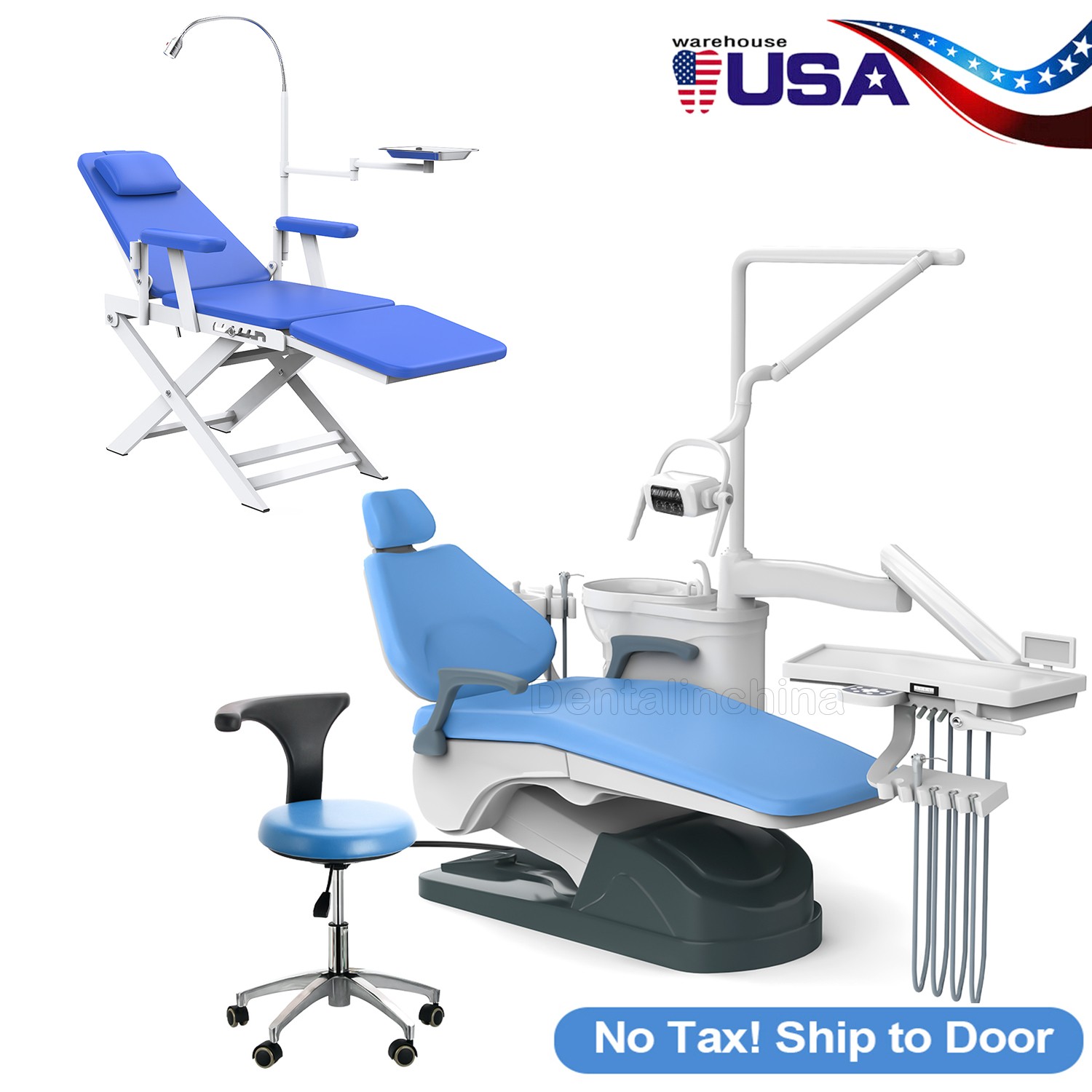 Dental Unidad Unit Chair Computer Controll DC Motor PU Hard Leather Doctor Stool