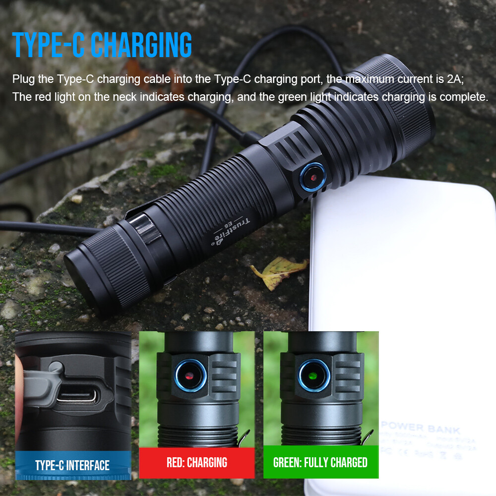 Trustfire Zoomable 550M Long Range Rechargeable Flashlight Magnetic LED Torch US