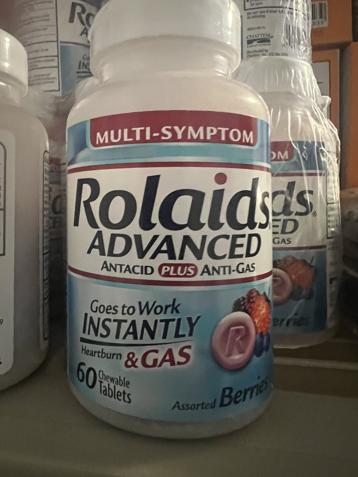 Rolaids Multi-symptom Advanced Antiacid + Anti-gas 60 chewable tablets