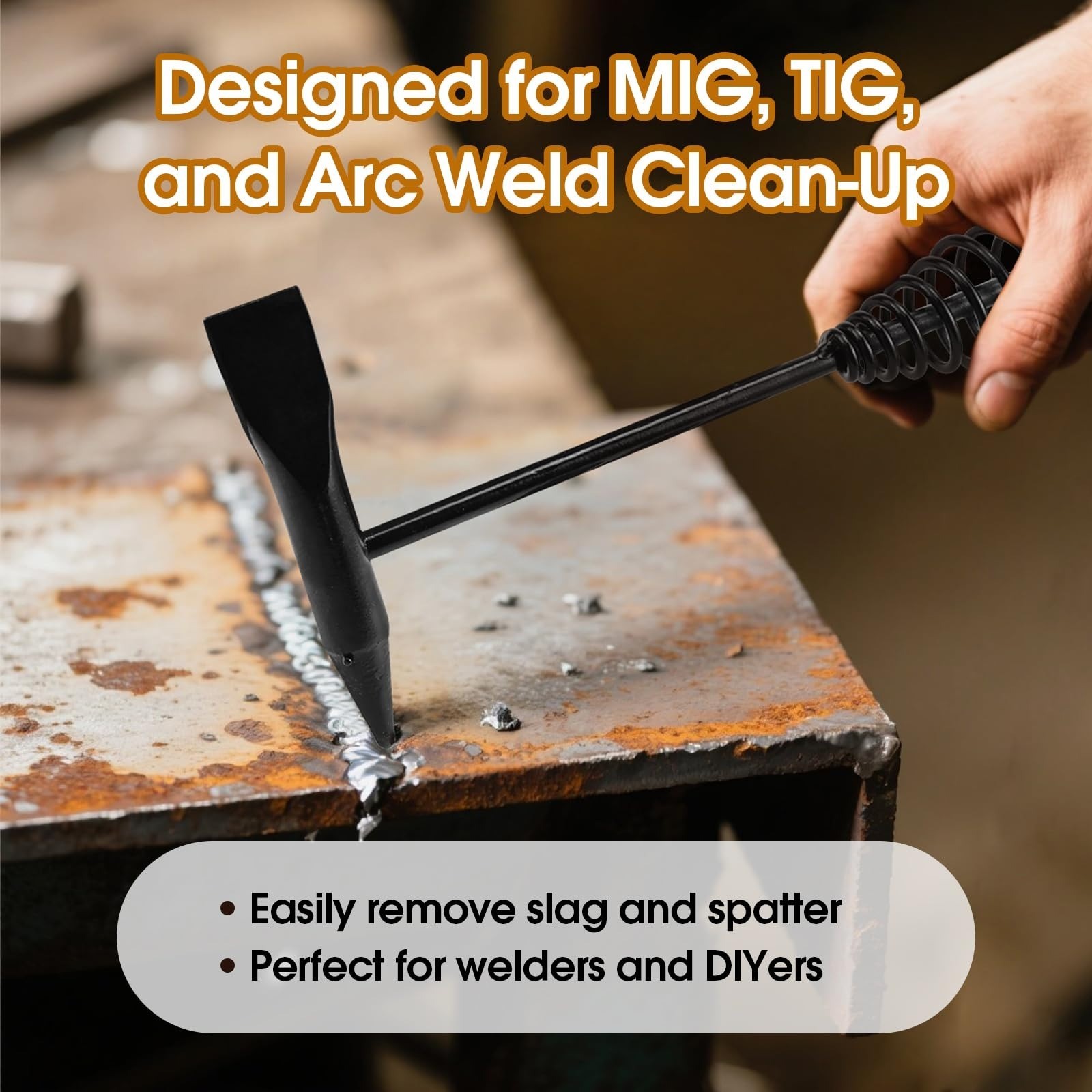 Chipping Hammer and Wire Brush Set - Heavy Duty Welding Tools