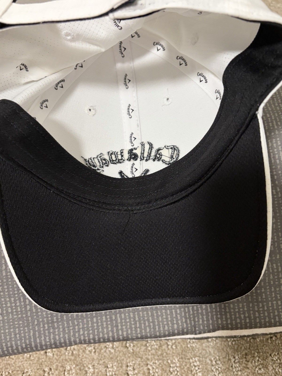 Callaway Odyssey White Adjustable Golf Hat 100% Polyester Embroidered Logo