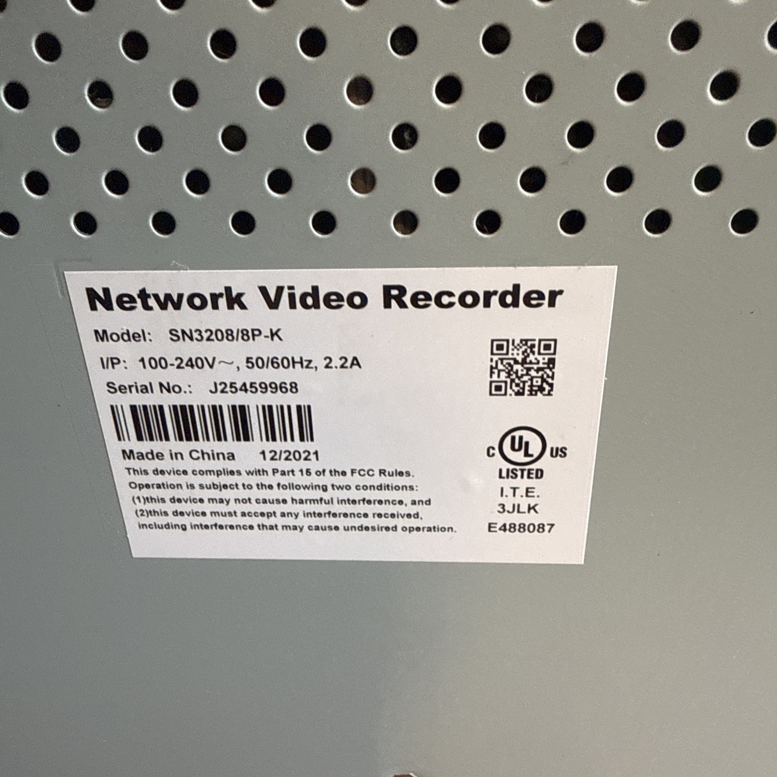 ENS Network Video Recorder ￼SN3208/8P-K