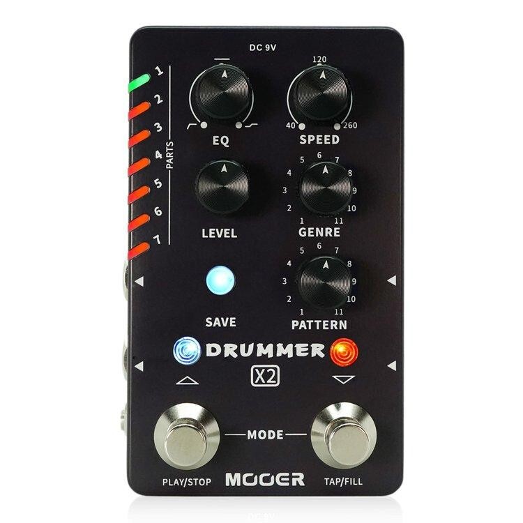 MOOER DRUMMER X2 Compact Effectors Drum Machine 121 Rhythm Type 11 Song Bank
