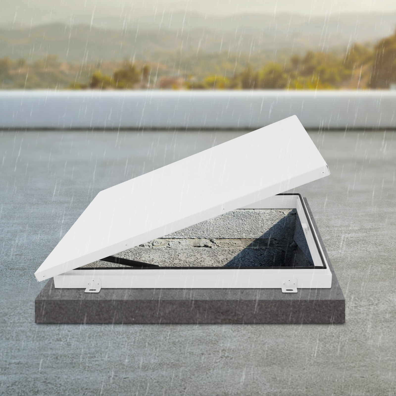 Roof Hatch Roof Access Hatch Roof Security Door White 27.5 Inch*27.5 Inch 90°