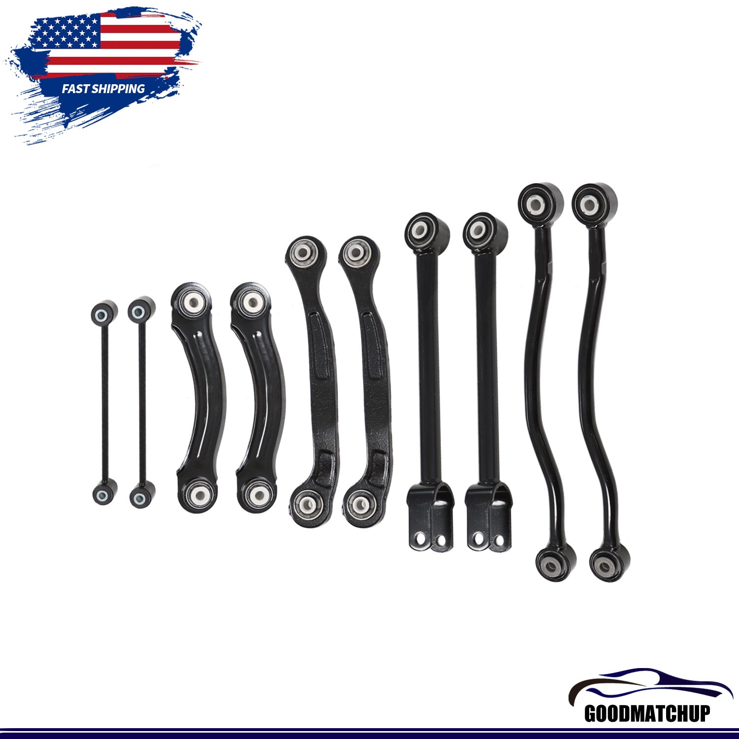 Rear Upper Lower Control Arms Sway Bars Kit for 2005-2011 Charger 300 Challenger