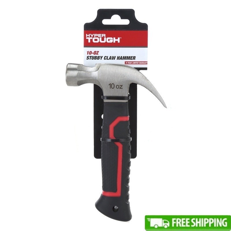 10oz Stubby Claw Hammer Magnetic Nail Holder Lightweight Metal Home Tool New