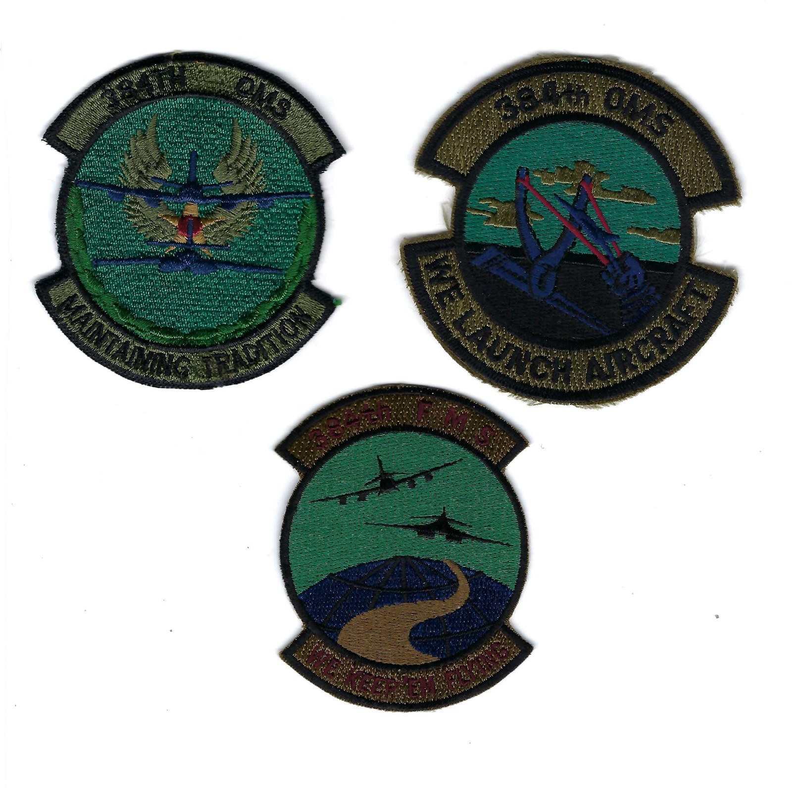 PATCH USAF 384TH OMS FMS MAINTENANCE X 3    B7-2