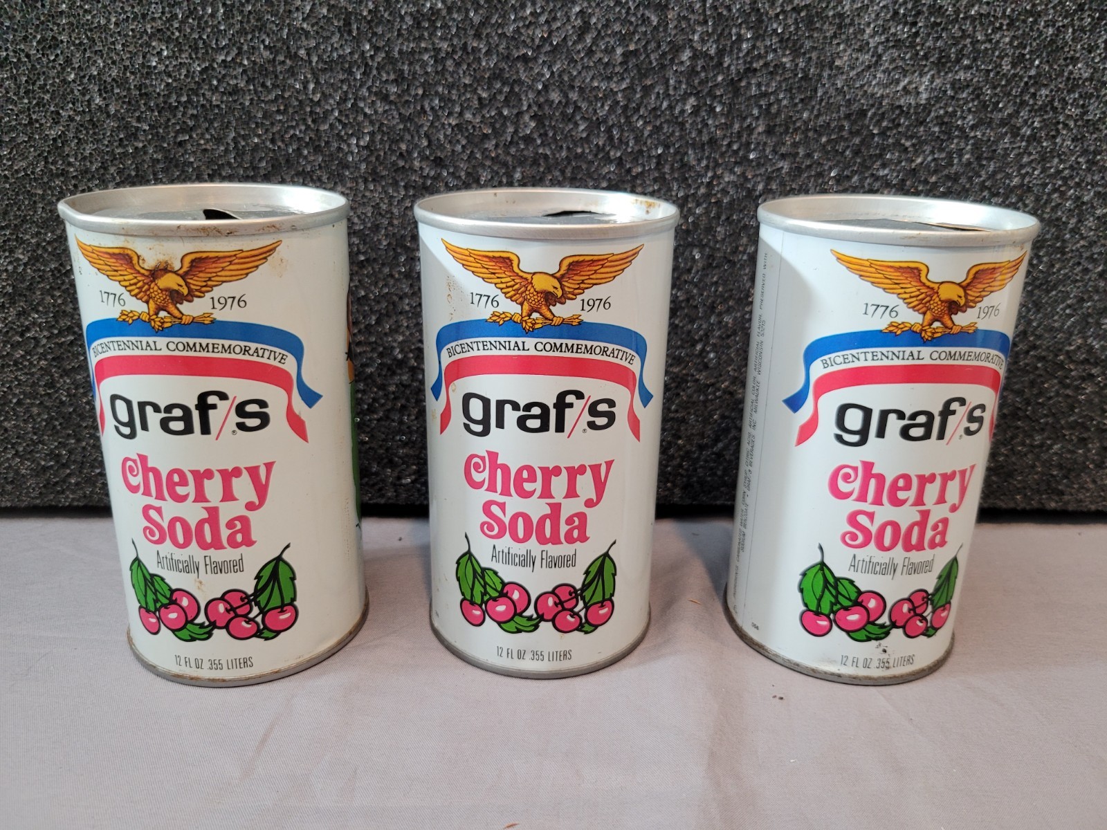 Vintage 1976 Graf's Cherry Soda Pop Can 12oz Straight Steel American Epic II