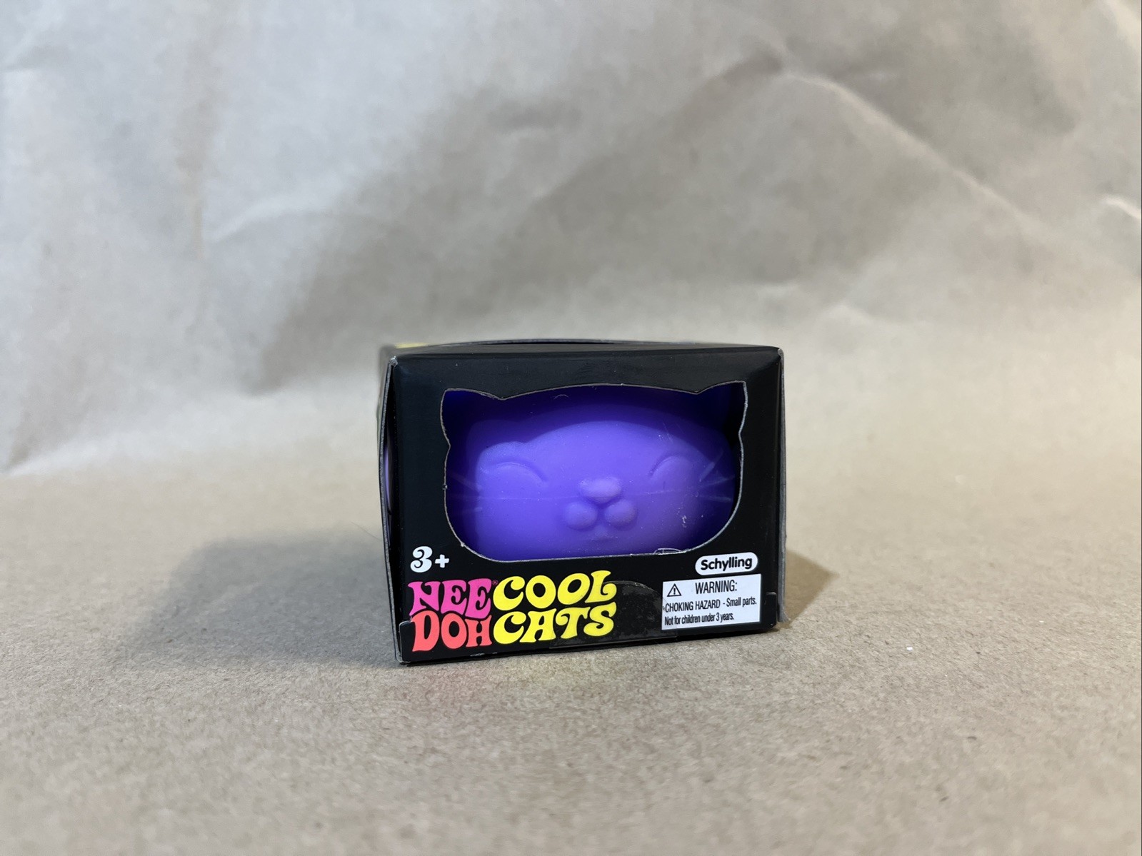 Schylling Nee Doh Cool Cats Purple Tear-Resistant Squeeze Ball Toy