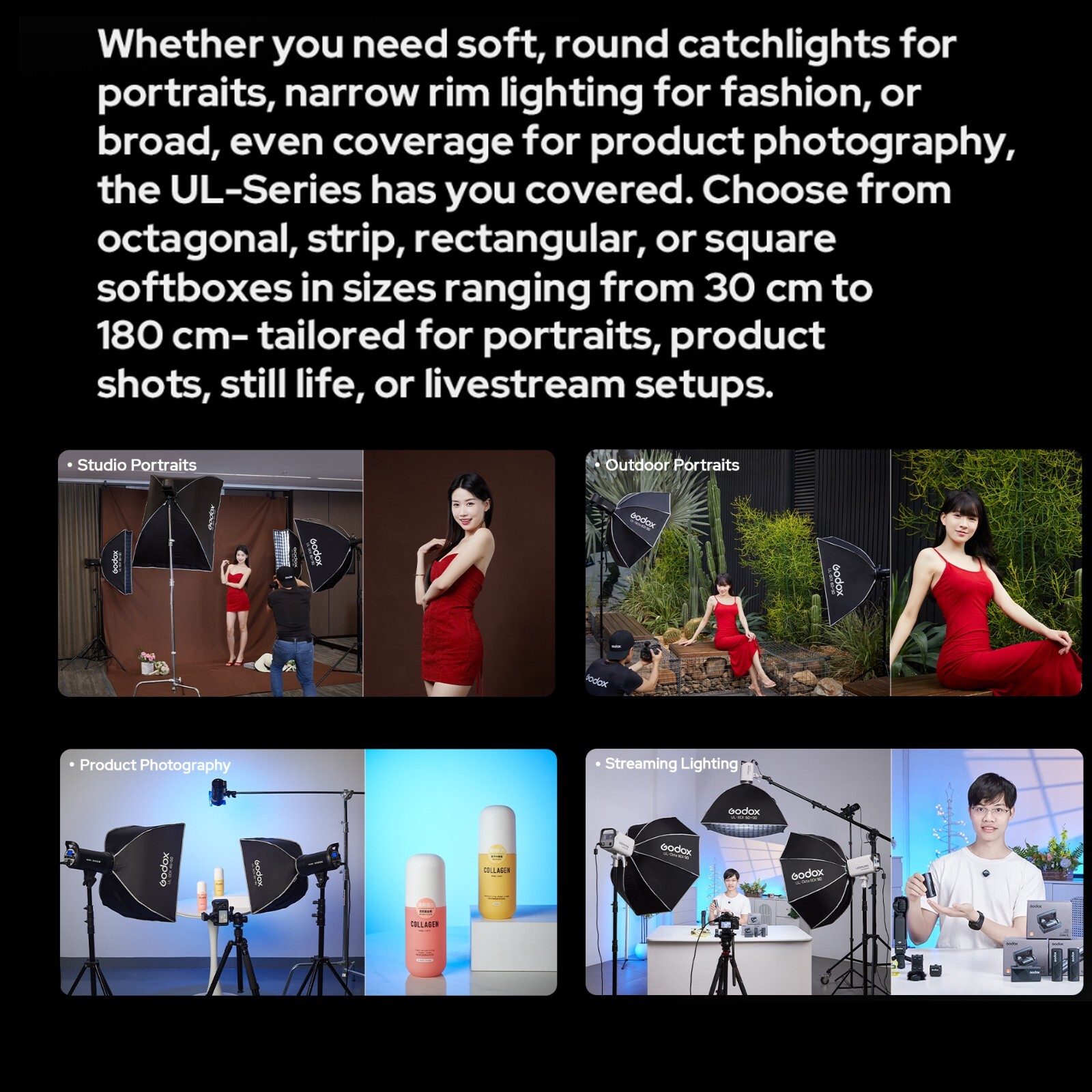 Godox UL-BOX-30*90cm 11.8"x35.4" Rectangular Quick Release Umbrella Softbox