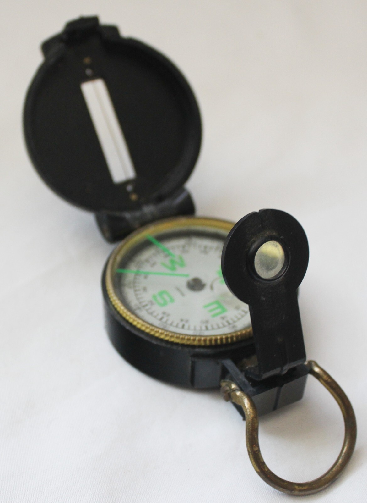 VINTAGE ENGINEER DIRECTIONAL LENSATIC COMPASS MAGNIFIER HANDHELD JAPAN HIKING