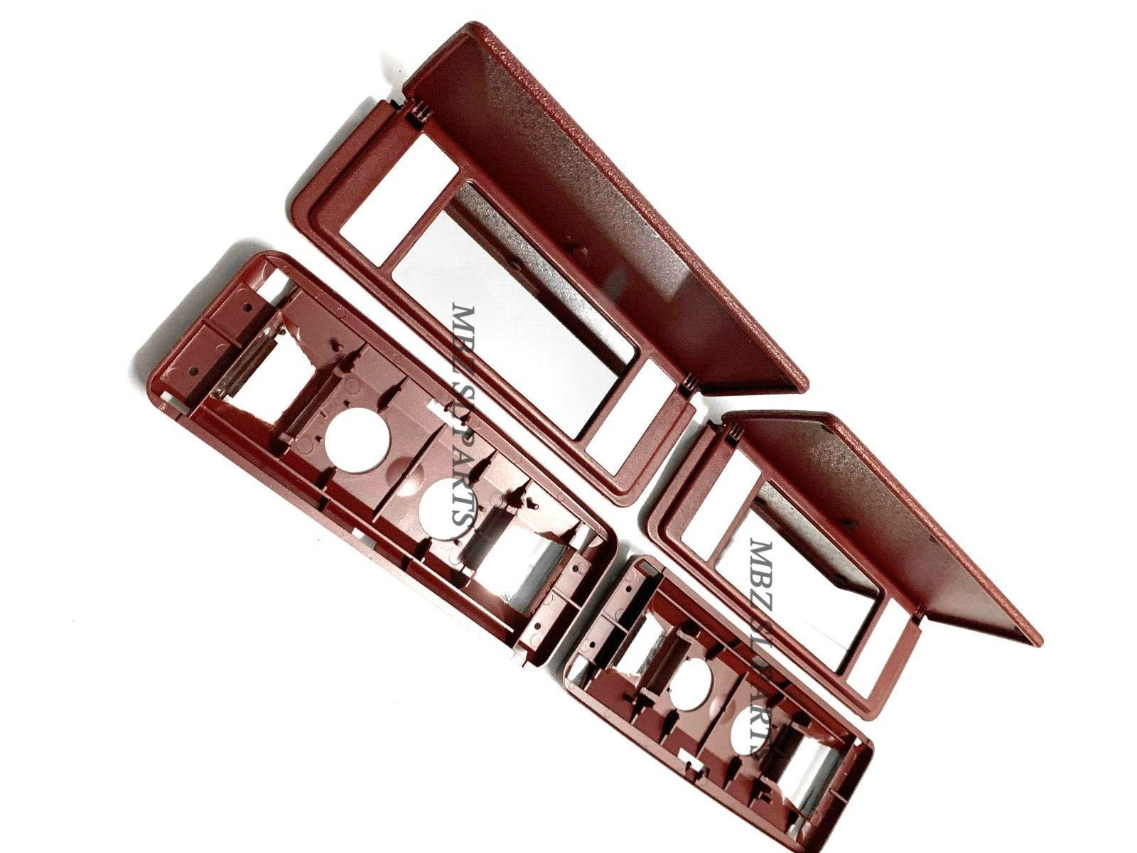 2 R129 SL500 SL320 SL600 500SL 300SL BURGUNDY SUN VISOR MIRROR TRAY VANITY MBZ