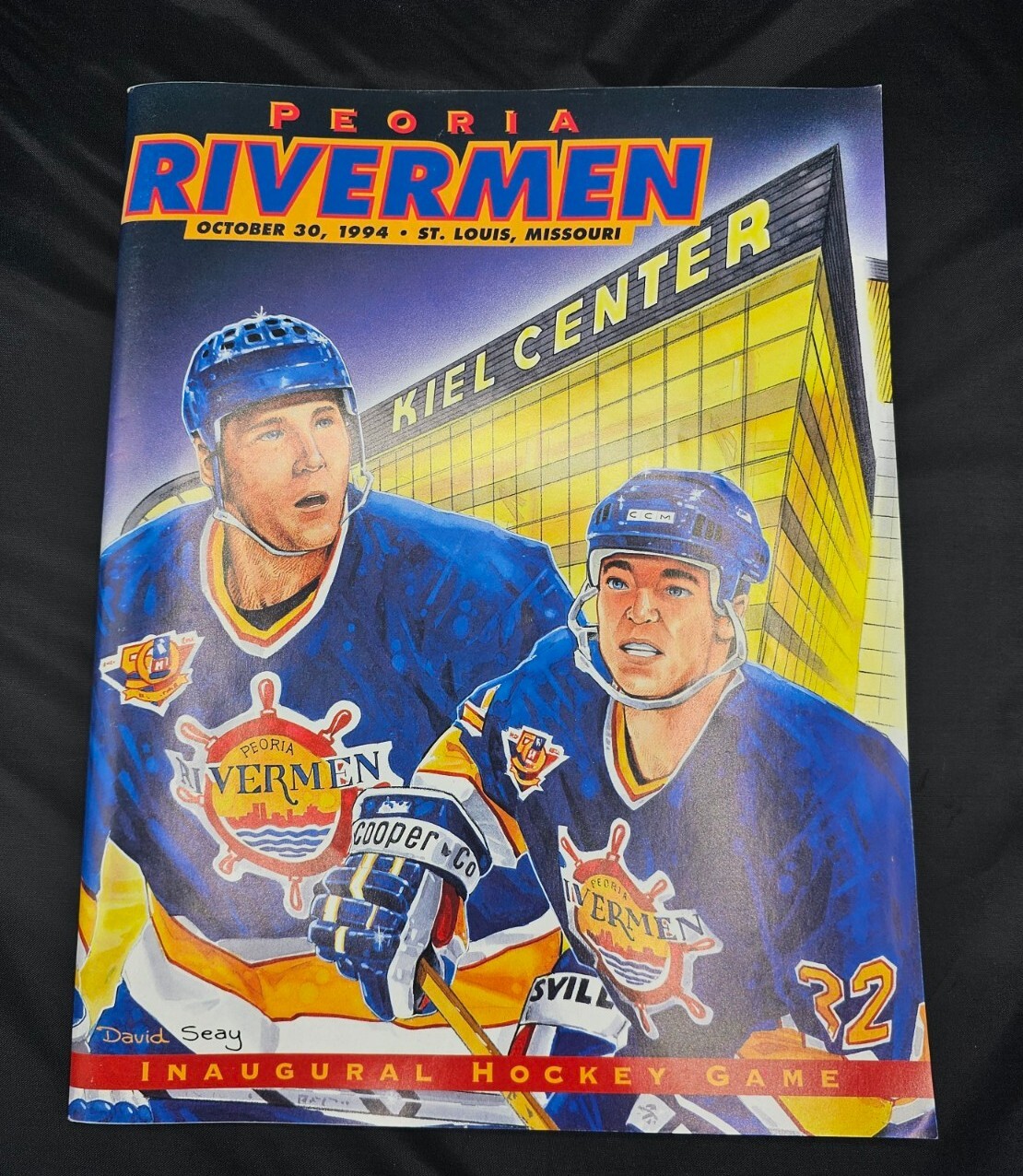 1994 First Inaugural Season Peoria Riverman Hockey Game Program IHL St. Loius