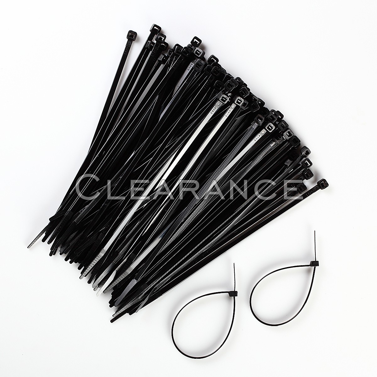 100 PCS Pack 8" inch Black Network Cable Cord Wire Tie Strap 50 Lbs Zip Nylon