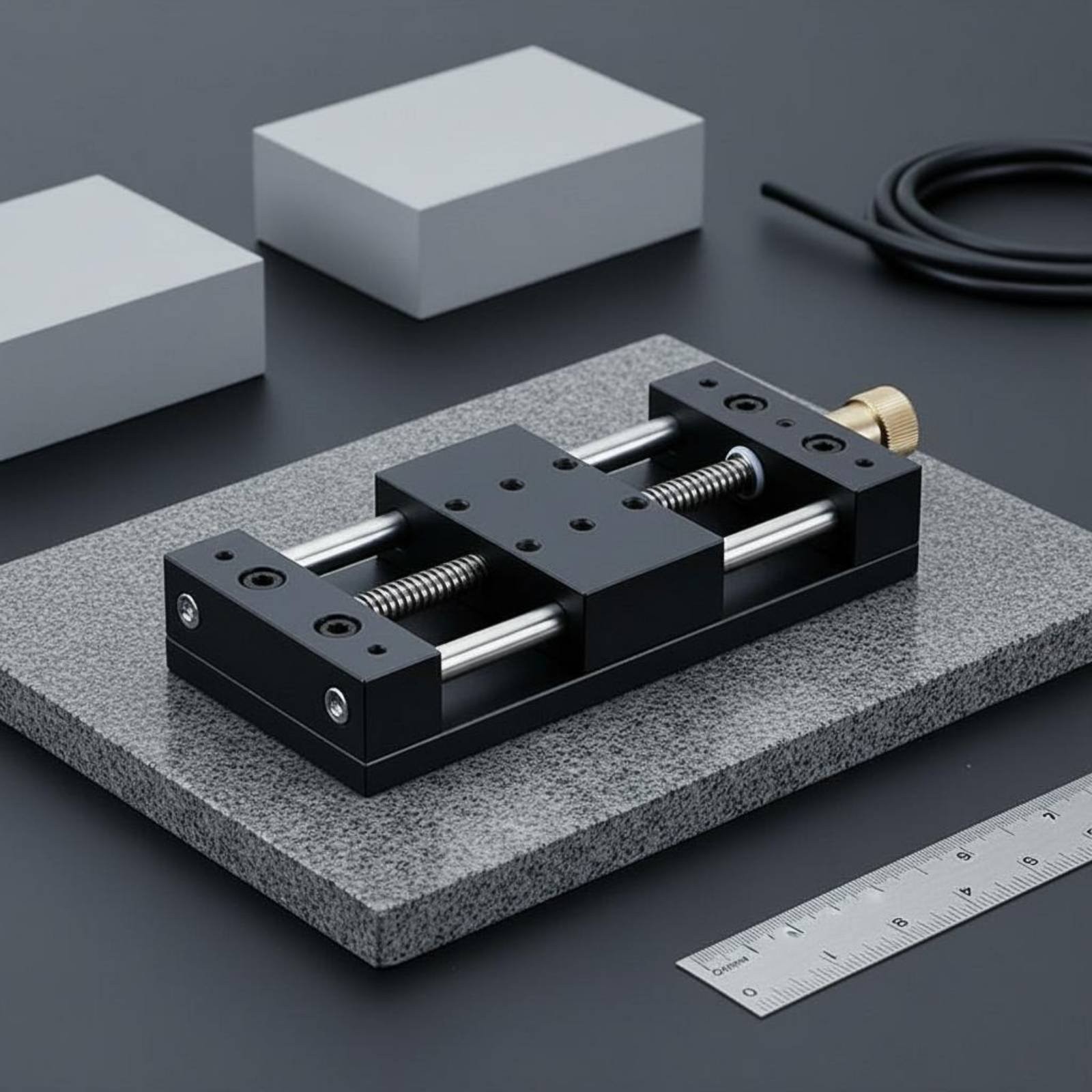 Precise XY Axis Stage Steady Movement Manual XY Slide Stage Scale Ruler