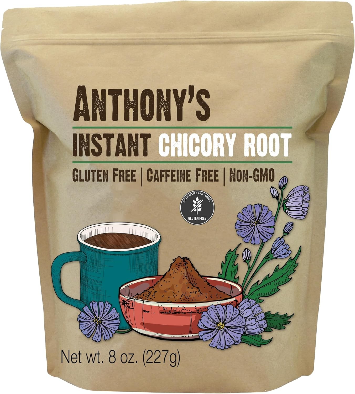 Anty's Instant Chicory Root,Gluten Free, Caffeine Free, Non O, Coffee