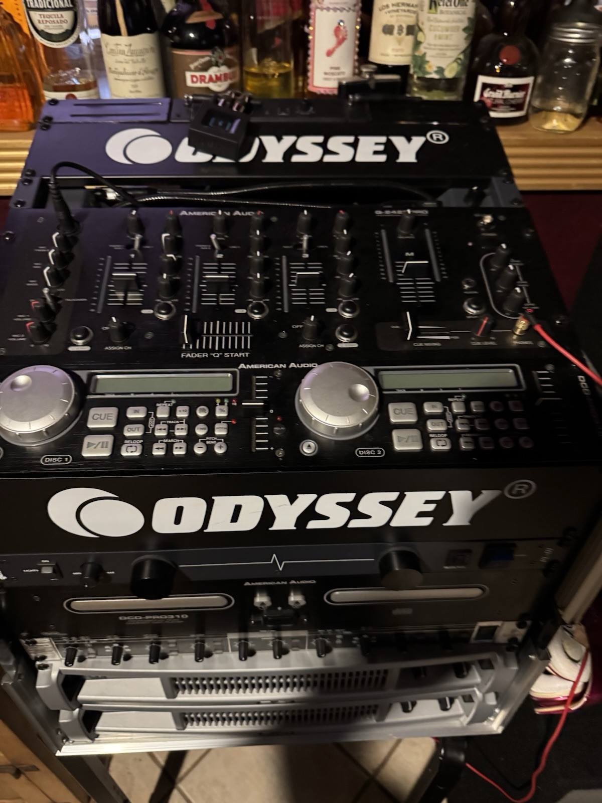 Odyssey American Audio DCD-PRO310 Double Deck Controller w/ Rack Case, Black