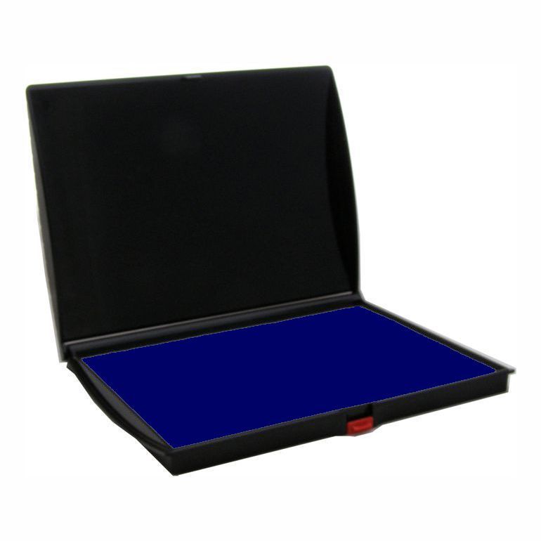 Large Felt Stamp Pad, 5 x 7 in., Blue Ink, Shiny Brand, Sharp Clear Impression