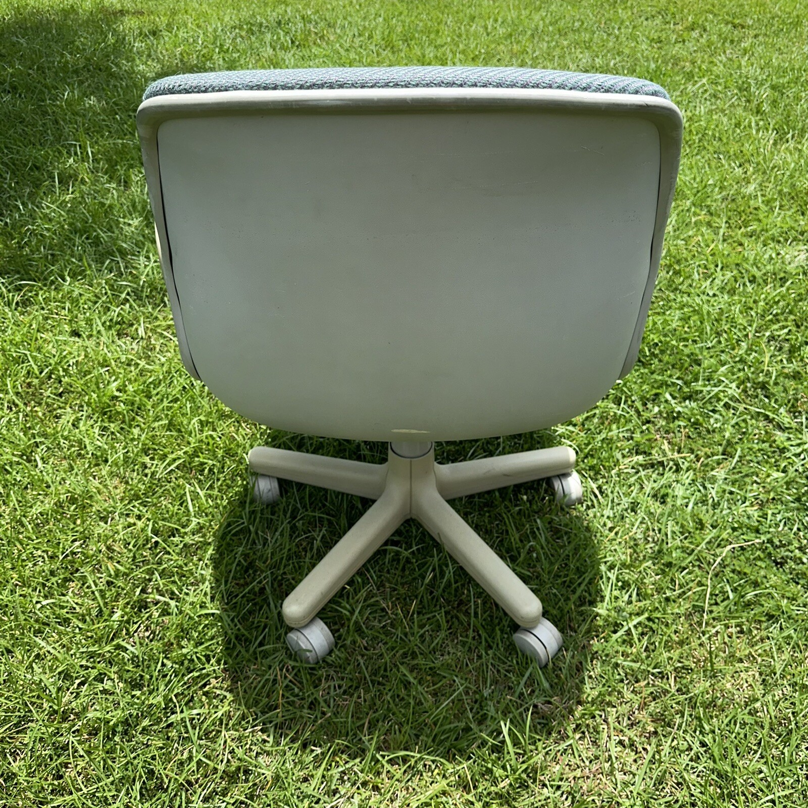Vintage MCM Steelcase Style Swivel Rolling Office Arm Chair Beige Gray Furniture