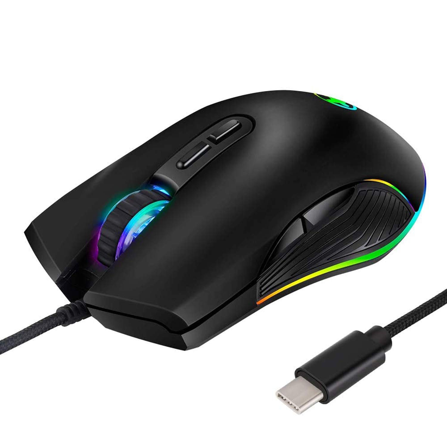 RGB LED Gaming Mice,Wired USB C Port for Apple MacBook,Computer or Laptops wi...