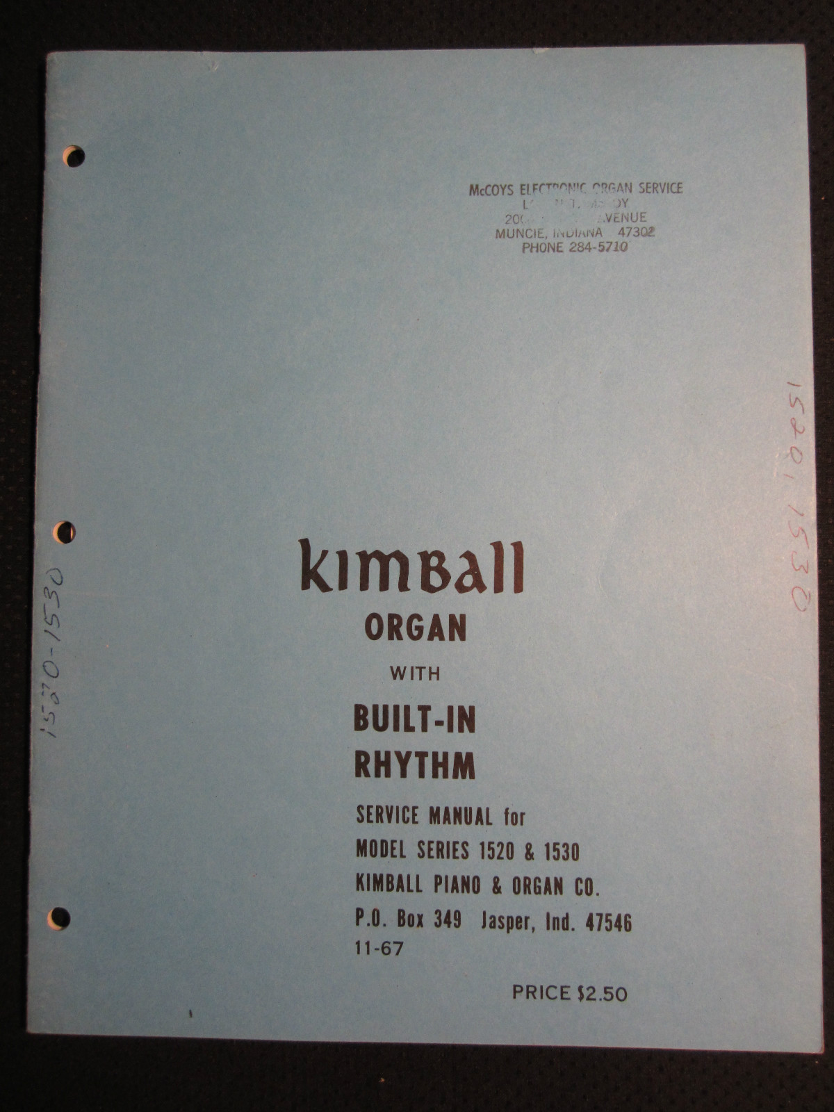 Kimball Organ Built-In Rhythm 1520 1530 Service Repair Shop Manual Schematics