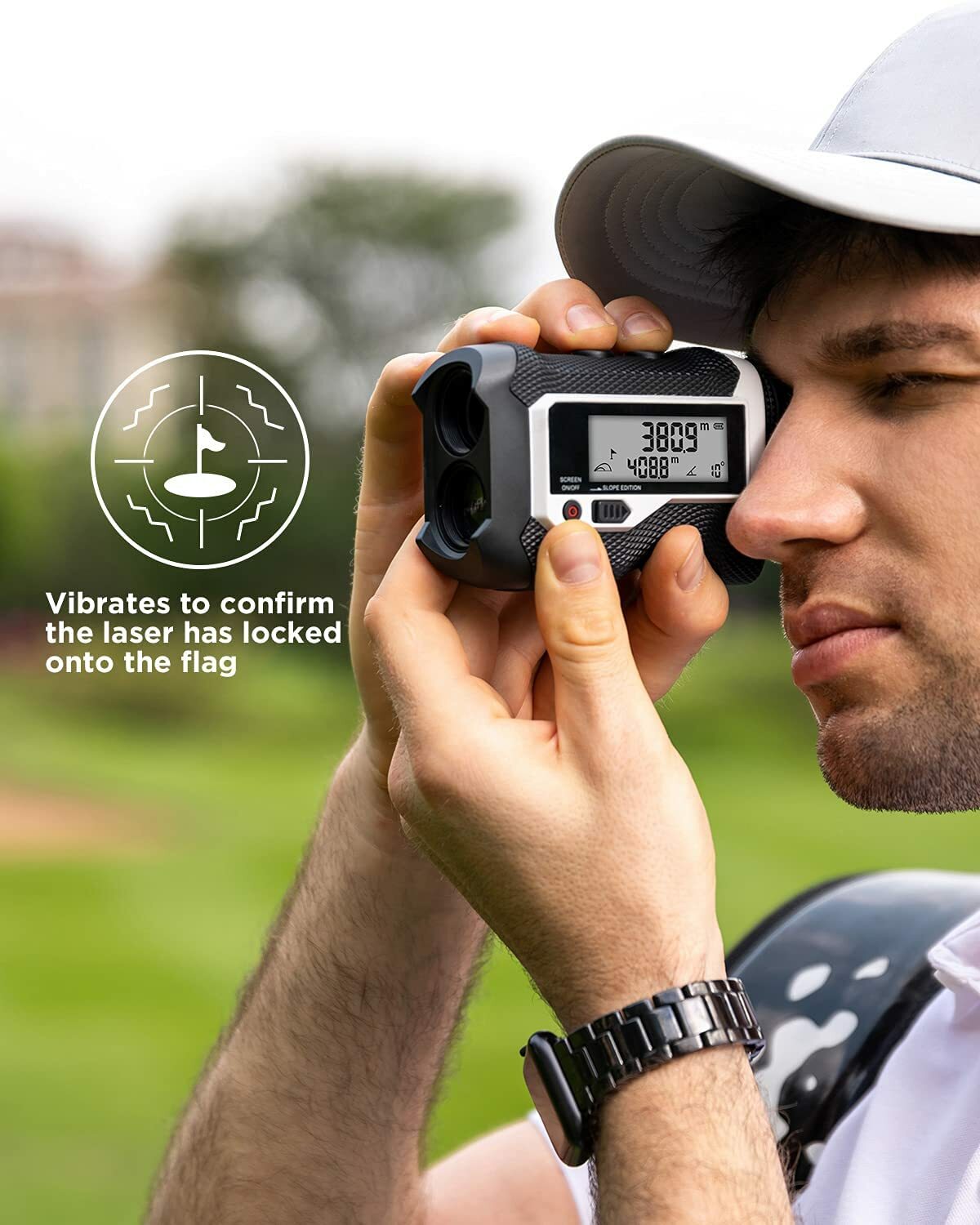 Mileseey 660Yards Golf Rangefinder External LCD Display Vibration Slope Switch