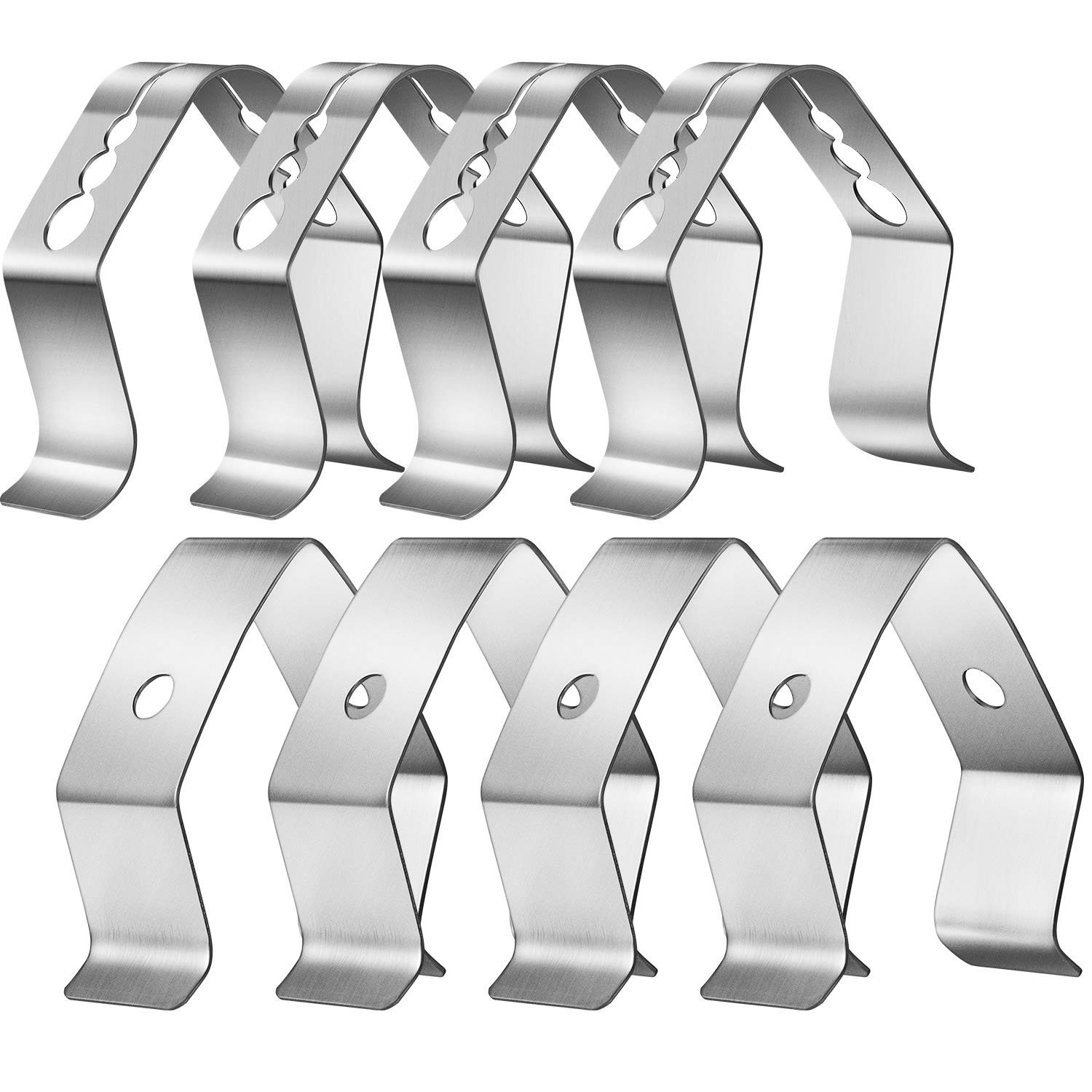 8 Pcs Meat Grill Thermometer Probe Holder Clip BBQ Temp Silver-Gray