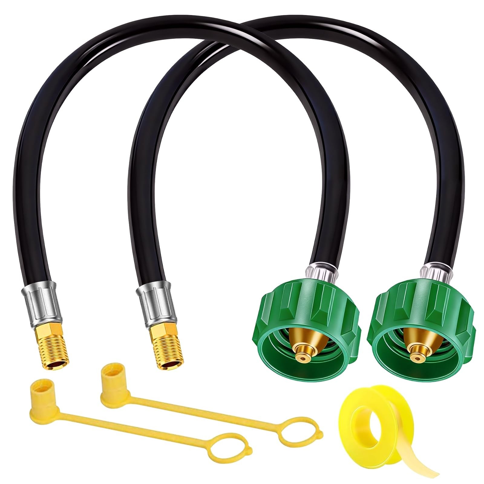 2 Pack 15" RV Propane Hose with 1/4" Male NPT & Qcc1/Typel,Propane Hose - RV ...
