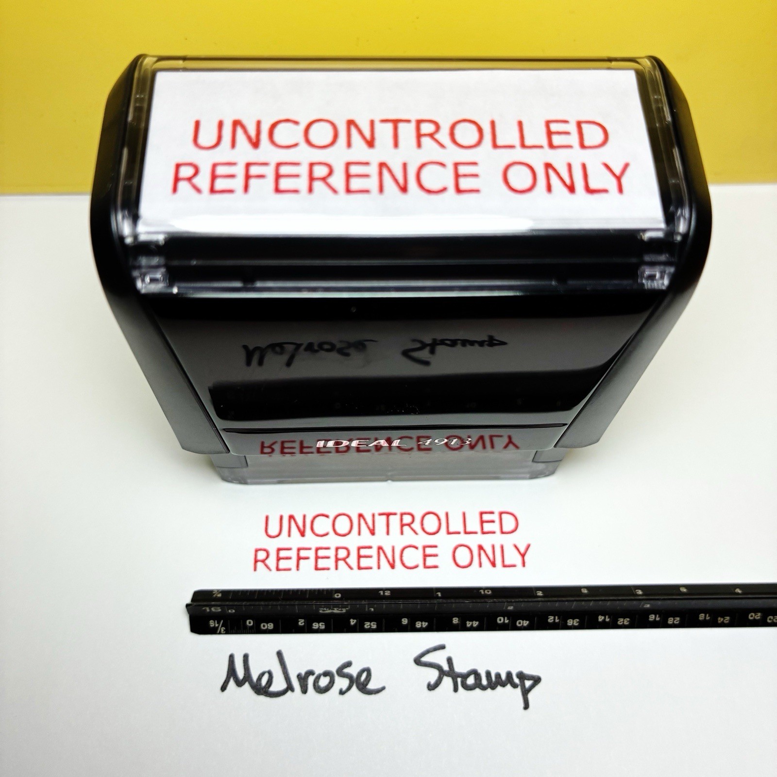 Uncontrolled Reference Only Rubber Stamp Red Ink Self Inking Ideal 4913