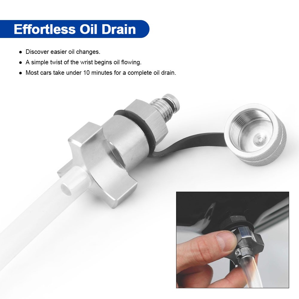 M14x1.5 Quick Twist Oil Drain Valve Stainless Drain Hose Attachment No Mess
